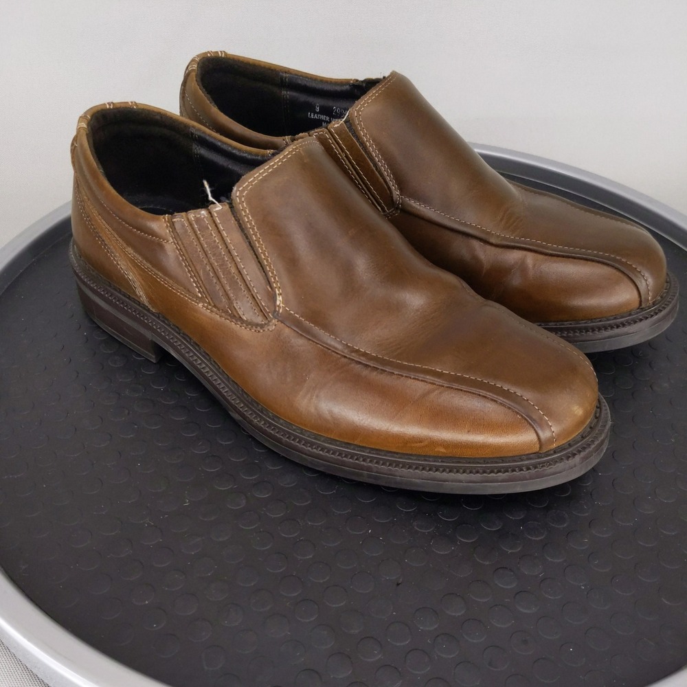 Bostonian Loafers Brown Leather Waterproof Slip On Square Toe 29317 Mens 9